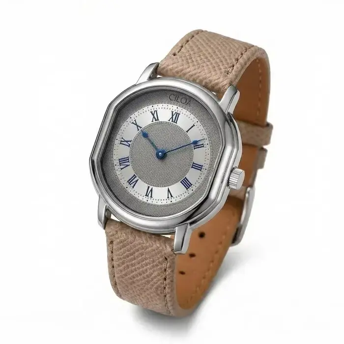 Montre The Arbiter en acier inoxydable avec bracelet en cuir pour femmes et hommes, résistante à l'eau 3 bars, mouvement Miyota, style fashion et casual