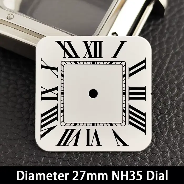 Montre à cadran carré de 27 mm avec chiffres romains