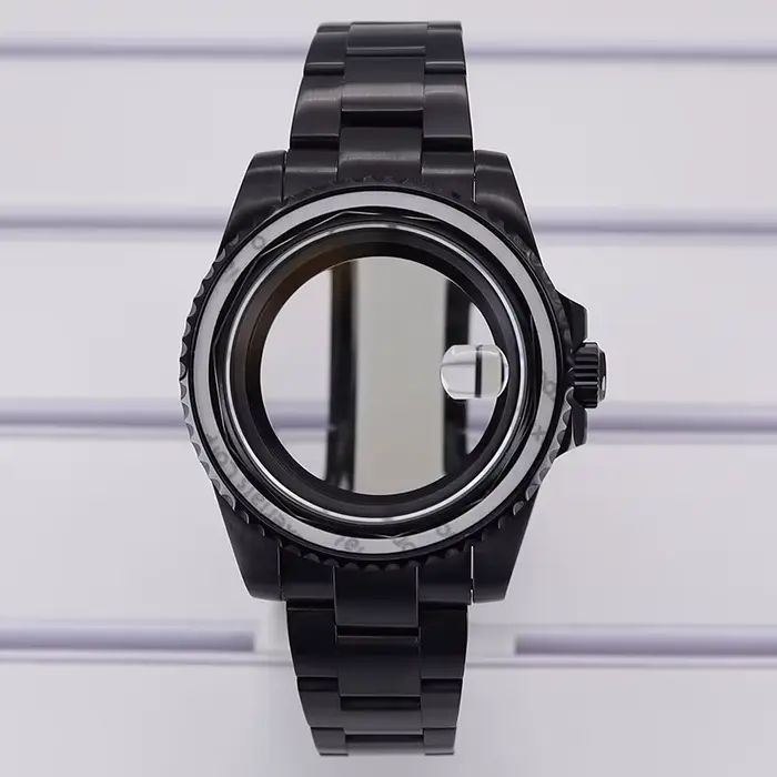 Boîtier de montre noir pour homme, 40mm, 20mm, bracelet en acier inoxydable pour SeATM Nh35 Nh34 Nh3
