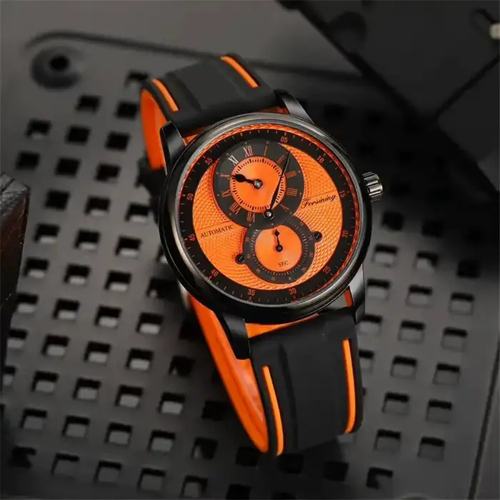 Montres FORSINING 366 de luxe à mouvement mécanique automatique squelette pour hommes