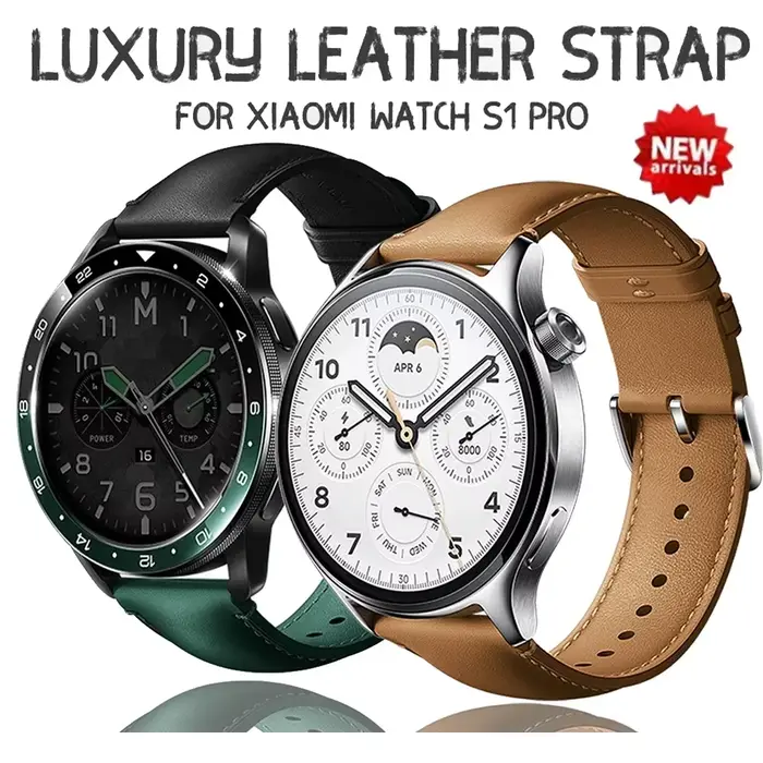 Bracelet en cuir d'origine pour Xiaomi Watch S3 S1 Pro/S1 & MI Color 2/S1