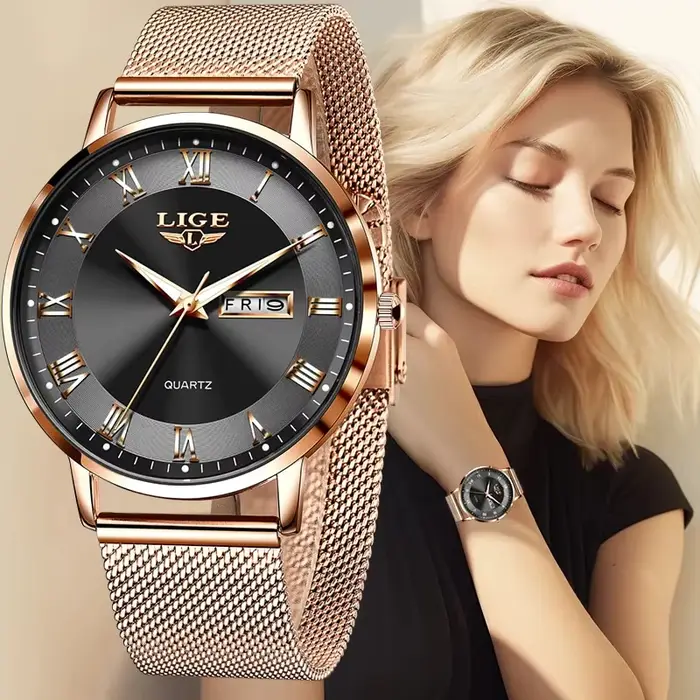LIGE 2024 nouvelle montre femmes montres de luxe dames créatif en acier