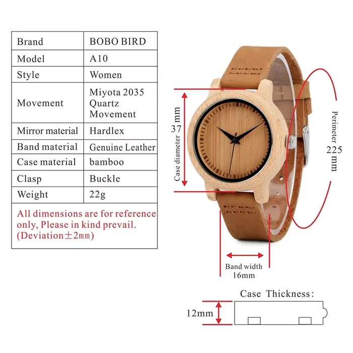 Nouvelle montre Bobo Bird pour femmes, Relogio Masculino, montres à quartz pour hommes, montres en b