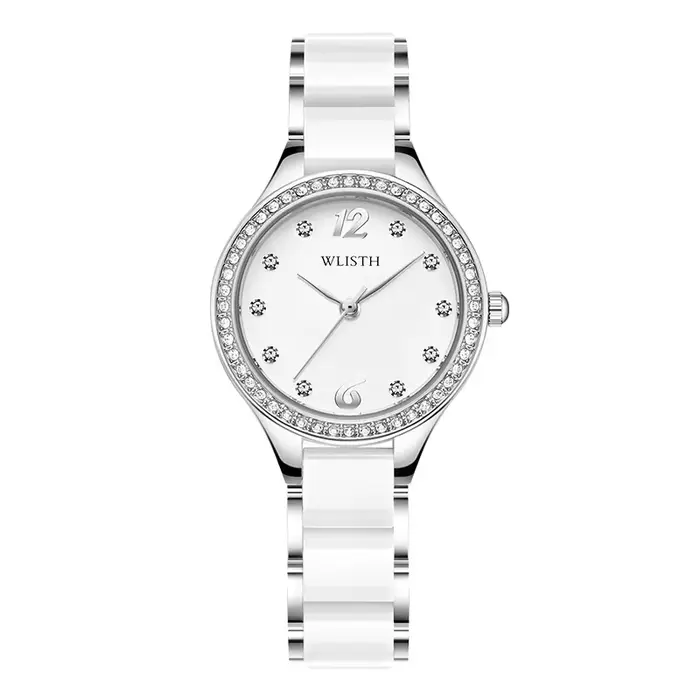 Montre-bracelet en céramique blanche pour femme