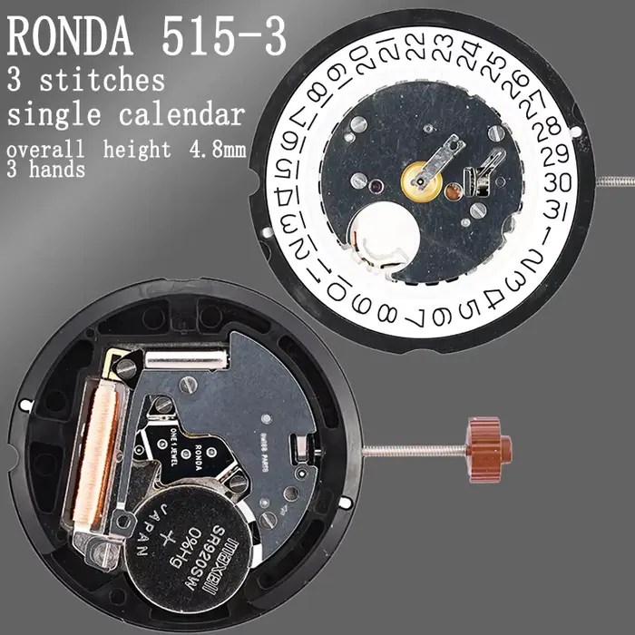 Mouvement à Quartz suisse Ronda 515