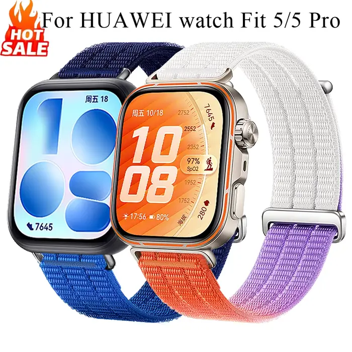 Bracelet en nylon respirant pour montre connectée HUAWEI Watch Fit 5/5 Pro/4/4 Pro/3