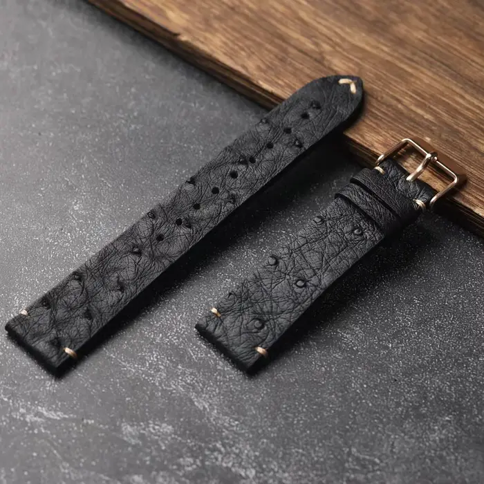 Bracelet en cuir d'autruche sud-africain pour homme