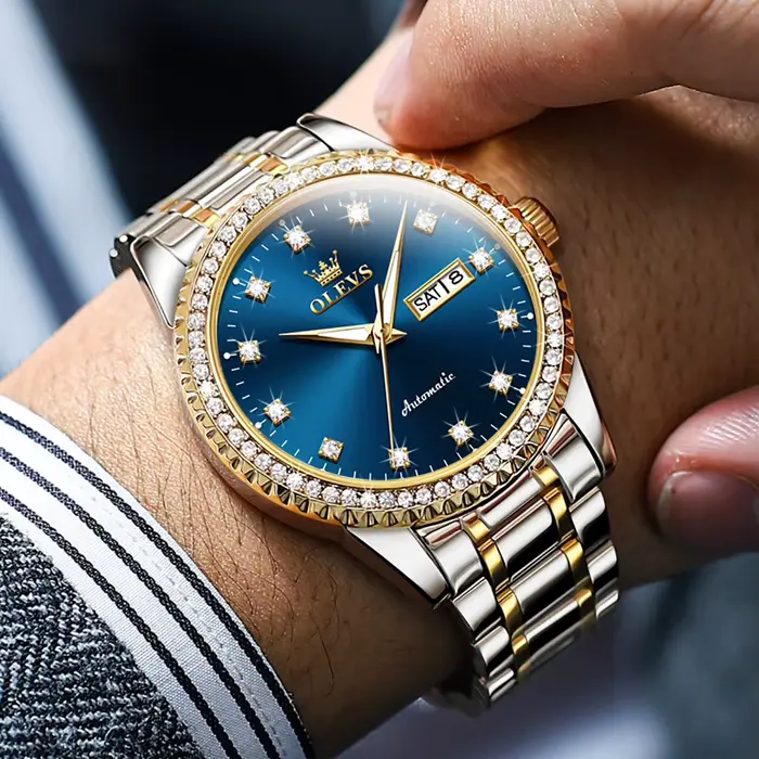 OLEVS hommes montres haut de gamme de luxe mode automatique mécanique Sport étanche en acier affaires horloge Date Relogio Masculino