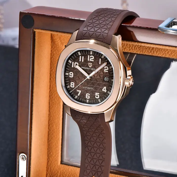 Nouvelle montre homme or rose pagani design montre automatique acier inoxydable occasion spéciale résistante à l'eau quartz robuste élégante à offrir