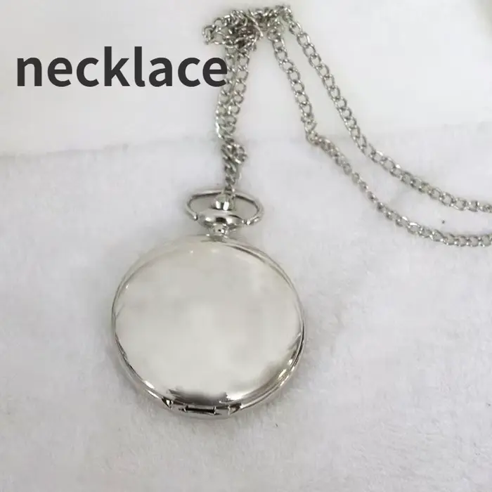 Montre de poche avec pendentif en argent lisse pour hommes et femmes, horloge analogique OEM, collie