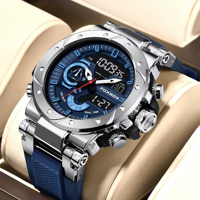 LIGE-Montre numérique militaire pour hommes, montre-bracelet à quartz, sport étanche, affichage tour