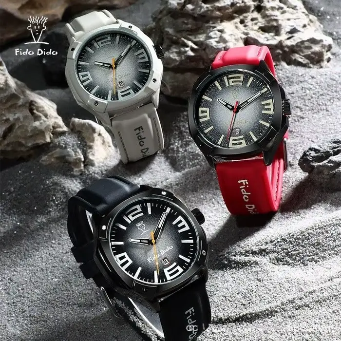 Montre à quartz vintage FIDO DIDO pour homme