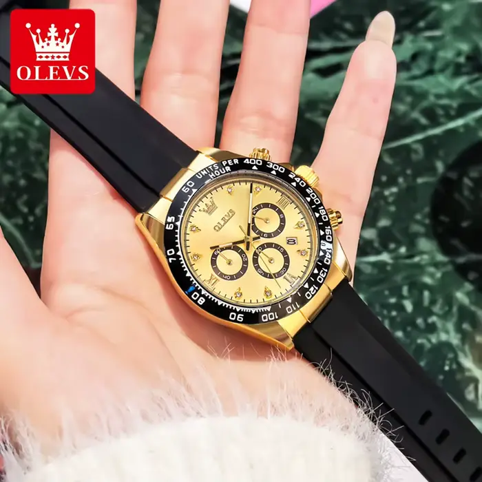 OLEVS 5618 femmes montre de luxe bracelet en Silicone multifonctionnel chronographe