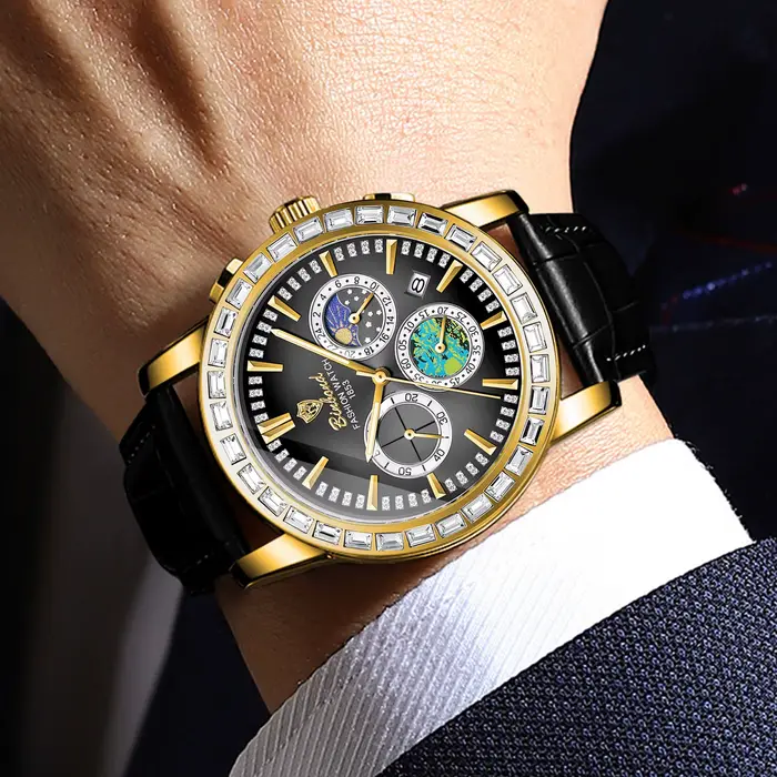 Montres à quartz chronographe BINBOND pour hommes
