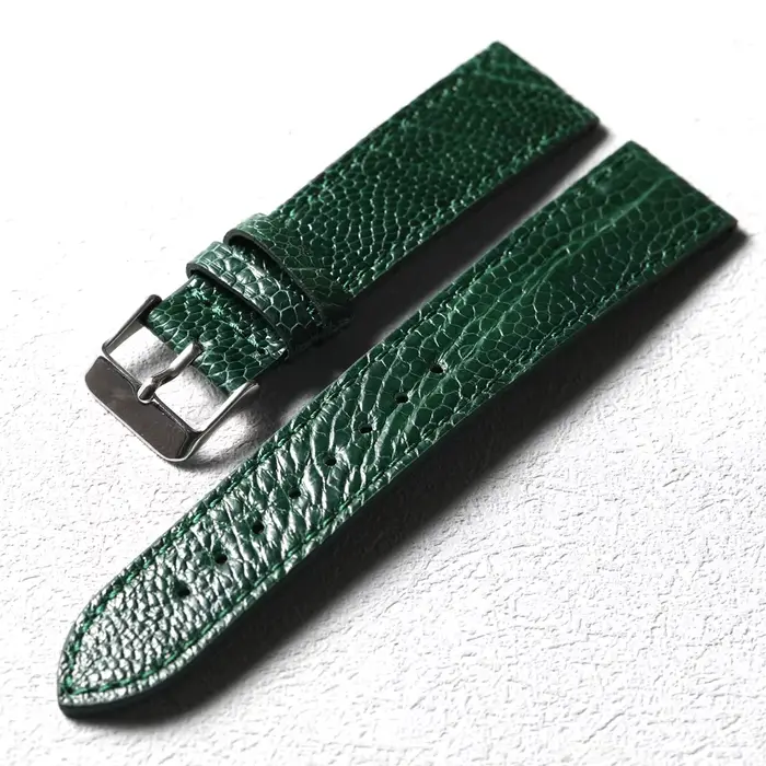 Bracelet de montre en cuir véritable pied d'autruche fait à la main