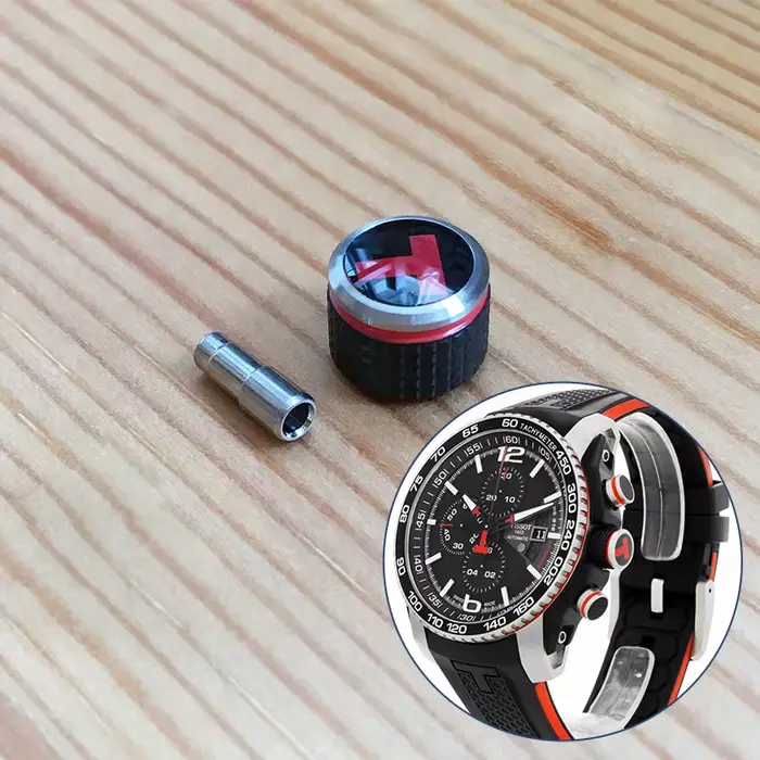 Couronne étanche en acier rouge et noir, pour Tissot T-SPORT PRS 516 EXTREME AUTOMATIC T079, montre 