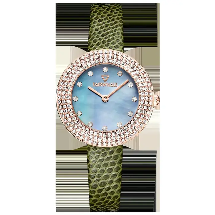 Mark FairAndorra-Montre à quartz entièrement en diamant pour femme, design de bague, luxe léger, éta