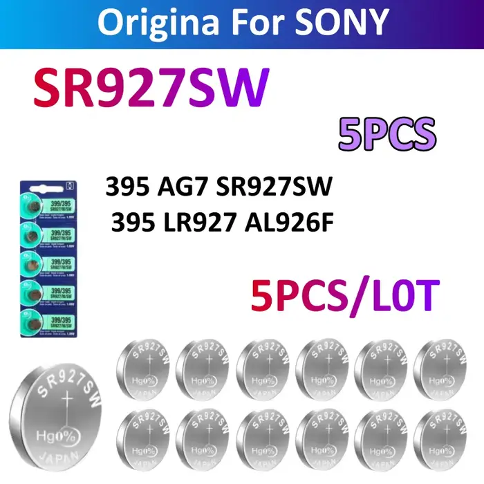 Batterie de montre argentée pour Sony 337 SR416SW