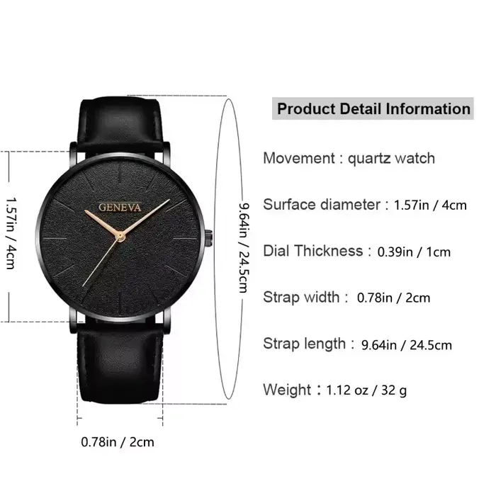 Ensemble montre-bracelet à quartz et bracelet de perles pour hommes