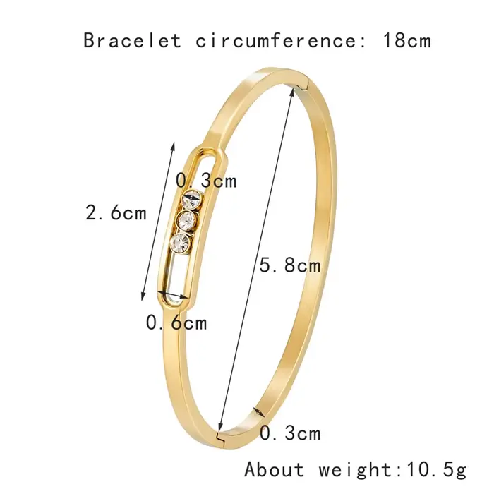 Bracelet classique coulissant en Zircon 3 pour femmes