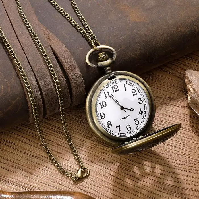 Montre de Poche à Quartz avec Numérisation Romaine pour Homme et Femme