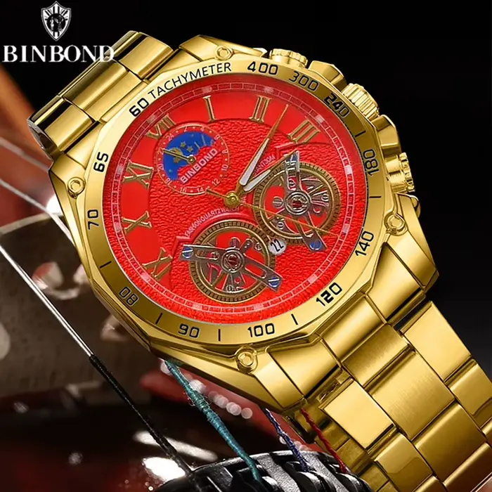BINBONG Top marque montres de luxe pour hommes mode créative en acier inoxydable Quartz horloge mâle décontracté