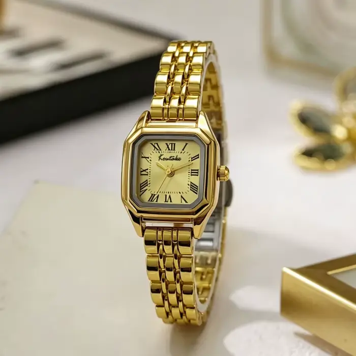 Montre carrée à cadran romain pour femme
