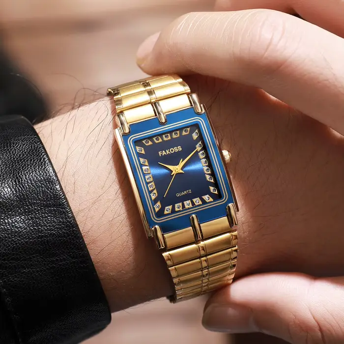 Montre de luxe en or homme horloge masculine étanche acier inoxydable carrée à quartz nouvelle collection occasions spéciales