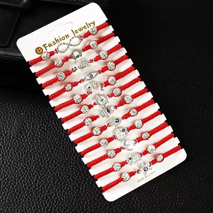 Ensemble de bracelets mauvais œil pour hommes et femmes, bracelet rouge tissé réglable pour protéger