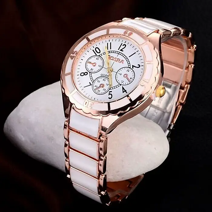 Montre femme or Rose blanc