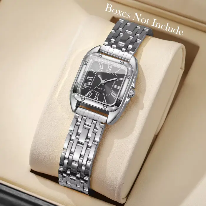Montre à Quartz carrée de luxe pour femmes, mode cadran Roma, montre-bracelet pour dames, horloge ca