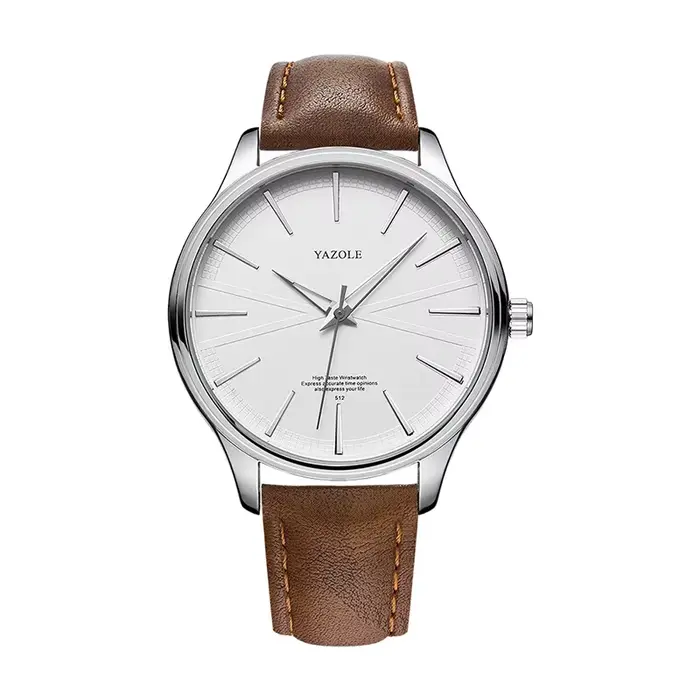 Montres pour hommes YAZOLE, style minimaliste, bracelet en cuir, montres à quartz pour homme, mode, 
