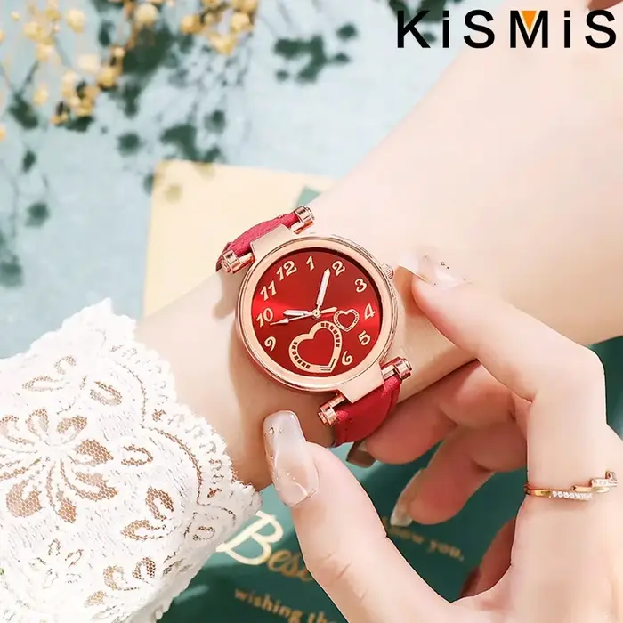 Femmes montre de mode coeur de pêche
