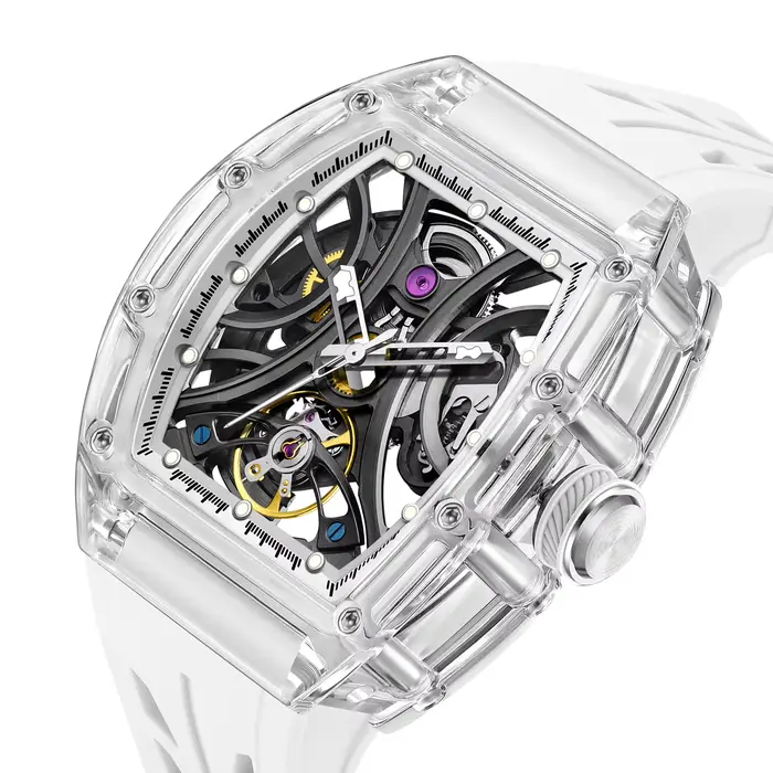 Montre Daniel Gorman Automatique Acier Inoxydable Bracelet Silicone Occasions Spéciales Activités Sportives Mode Casual Hommes