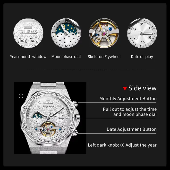 OLEVS 9805 montre pour hommes marque originale Tourbillon