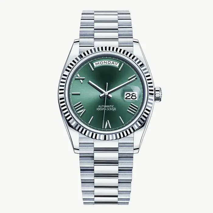 Montres mécaniques automatiques de luxe unisexes 36 mm 40 mm avec fonction jour et date, cadran or r