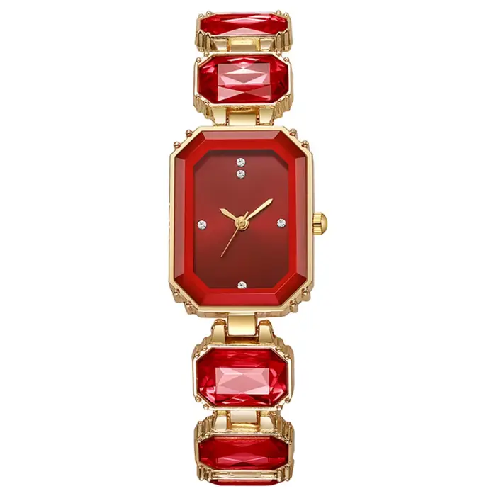 Montres en quartz avec strass, bracelet serti de diamants, bracelet réglable, montre de forme carrée