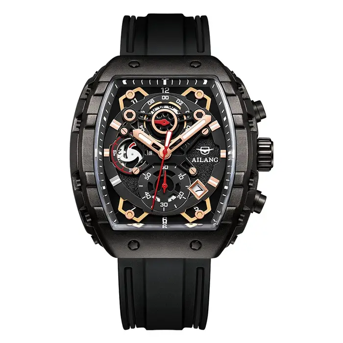 Montre Daniel Gorman Carrée Élégante avec Affichage Analogique-Digital Pour Homme Occasions Spéciales