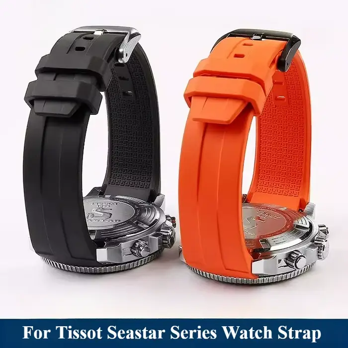 Bracelet de montre en caoutchouc silicone durable résistant à la transpiration pour Tissot SEASTAR Series unisexe occassions spéciales confortable et élégant