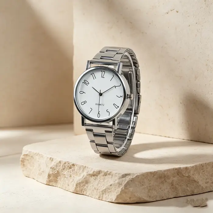 Montre à quartz analogique minimaliste unisexe