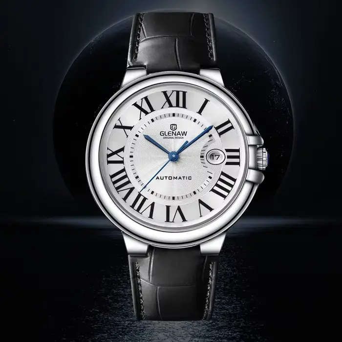 Montre mécanique automatique de luxe Glenaw Genuine Blue Balloon Series