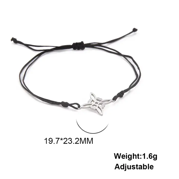LIKGREAT Bracelet en corde de cire avec nœud de sorcière