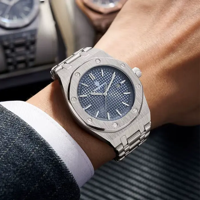 PAAZOMU luxe carré homme montre à Quartz étanche lumineux Date