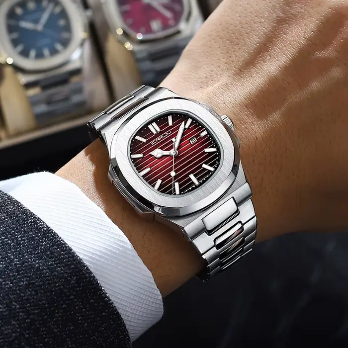 CRRJU hommes montre 2024 luxe haut marque montres à Quartz affaires Simple Ultra mince lumineux montre-bracelet