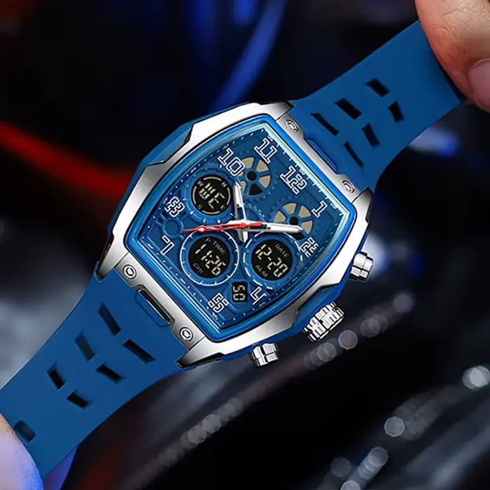 Hommes double affichage montres horloges 2025 M.A.W montres sport silicone montre-bracelet numérique quartz technologie multifonctionnelle