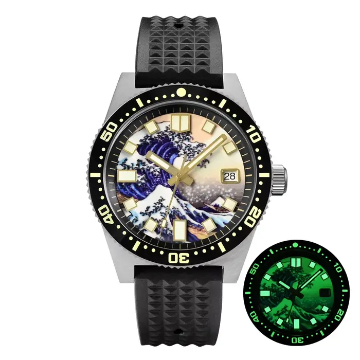 San Martin – montre de plongée officielle pour hommes, 40mm, 62mas V3, cadran de surf Kanagawa, NH35