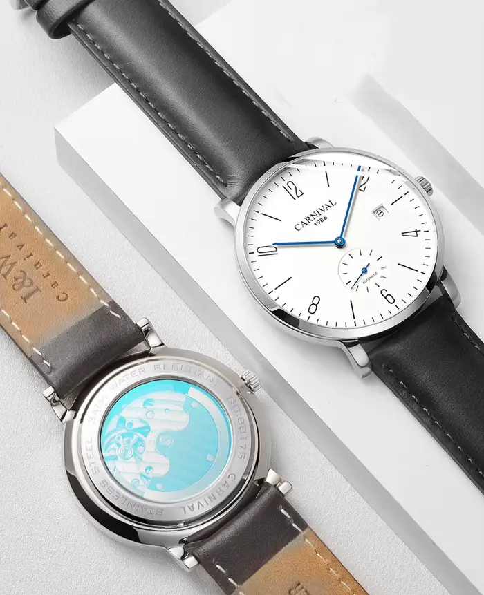 CARNIVAL Ultra-mince hommes montres haut de gamme de luxe étanche décontracté Simple montre