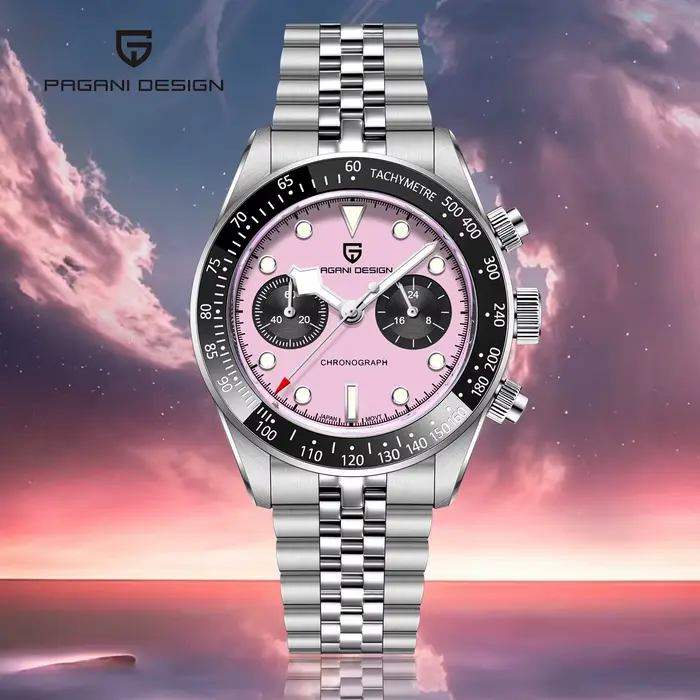 Nouvelle montre homme Panda Rose PAGANI DESIGN montre chronographe quartz luxe résistante à l'eau bracelet acier inoxydable pour homme occasions spéciales
