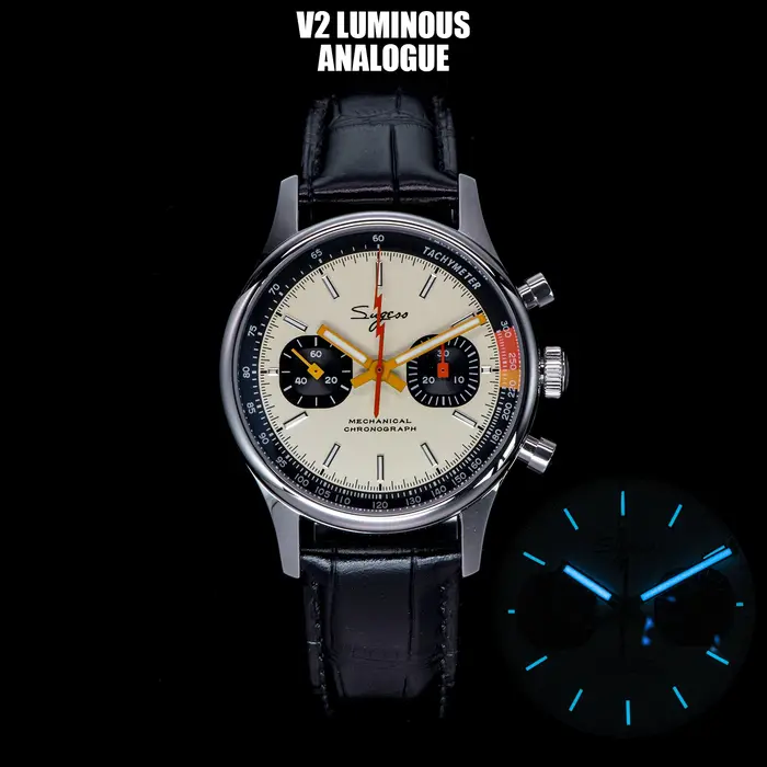 Sugess Nouvelle Montre Business Mécanique Chronographe ST1901 avec Mouvement Col de Cygne Original