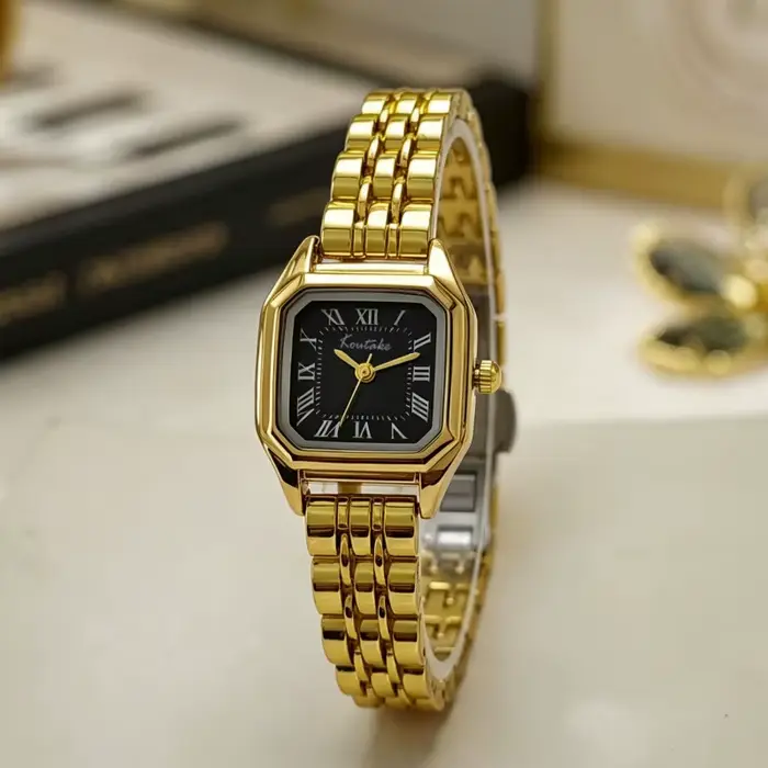 Montre carrée à cadran romain pour femme